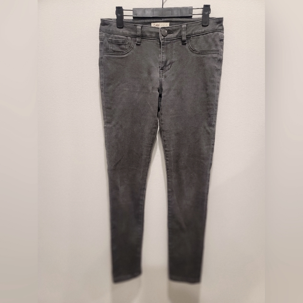 cAbi 510 Gray Stormy Wash Super Stretch Skinny Jeans Size 4